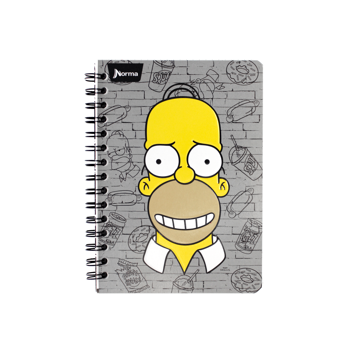 Cuaderno-Argollado-85-The-Simpsons-80-Hojas-Cuadriculado-Colombia---12-Homero  - Tienda Norma